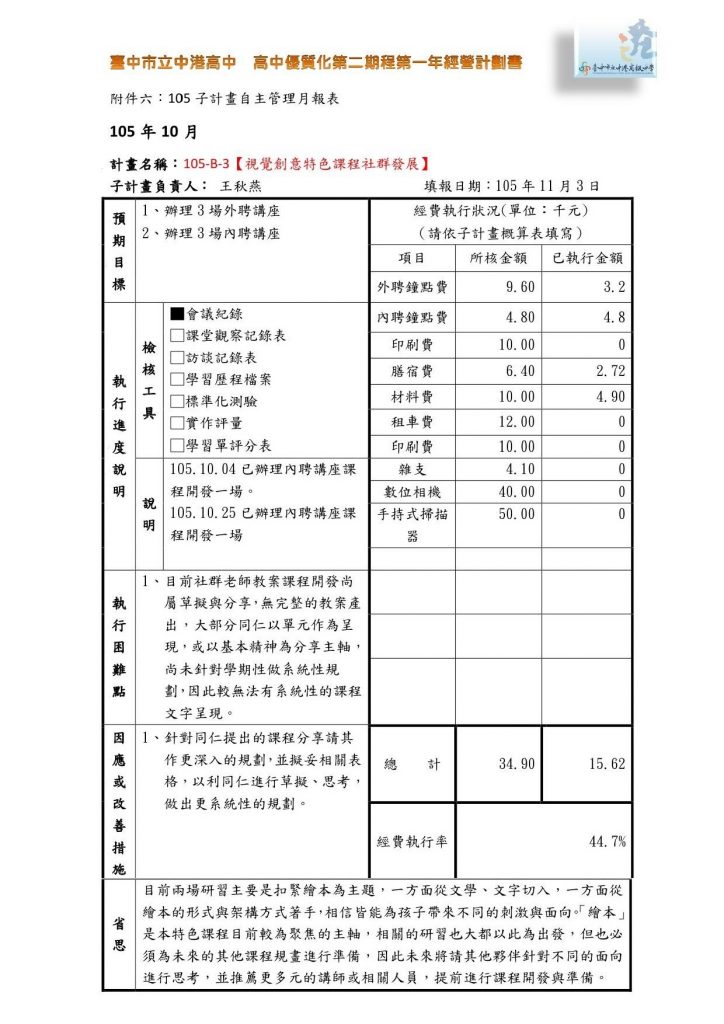 105-b-3%e5%8d%81%e6%9c%88%e4%bb%bd%e8%87%aa%e4%b8%bb%e7%ae%a1%e7%90%86%e6%9c%88%e5%a0%b1%e8%a1%a8-1