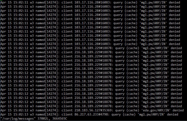 /var/log/message - dns log